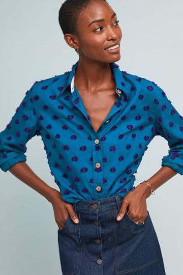 Le Sarte Pettegole Textured Polka Dot Buttondown