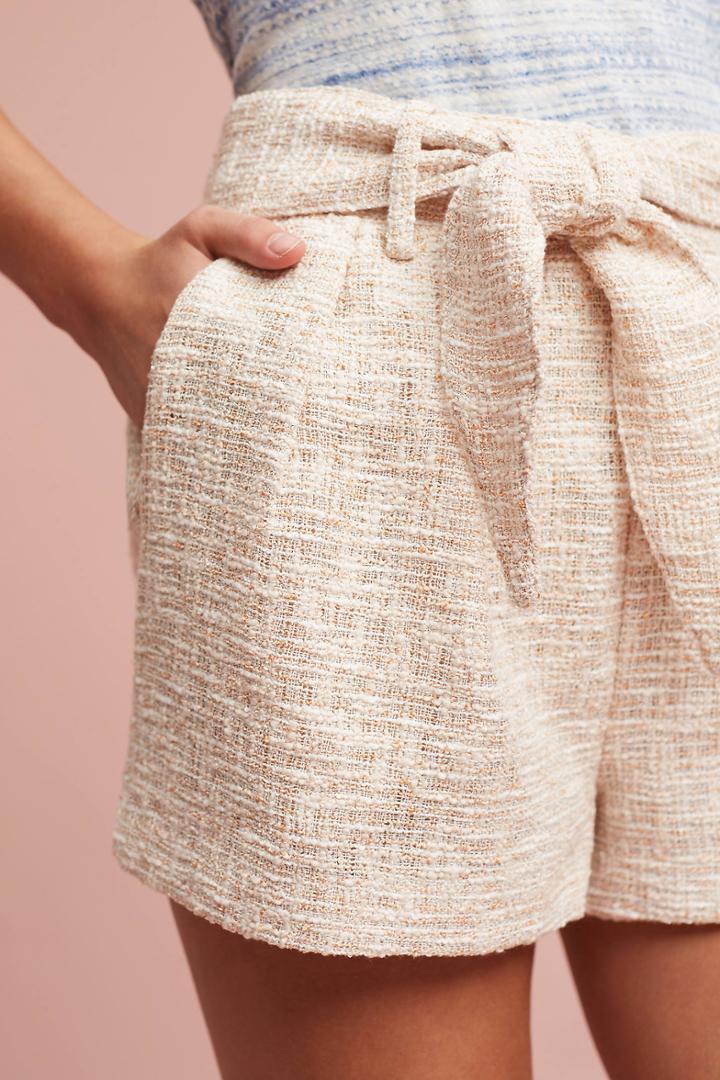 Line & Dot Tied Tweed Shorts