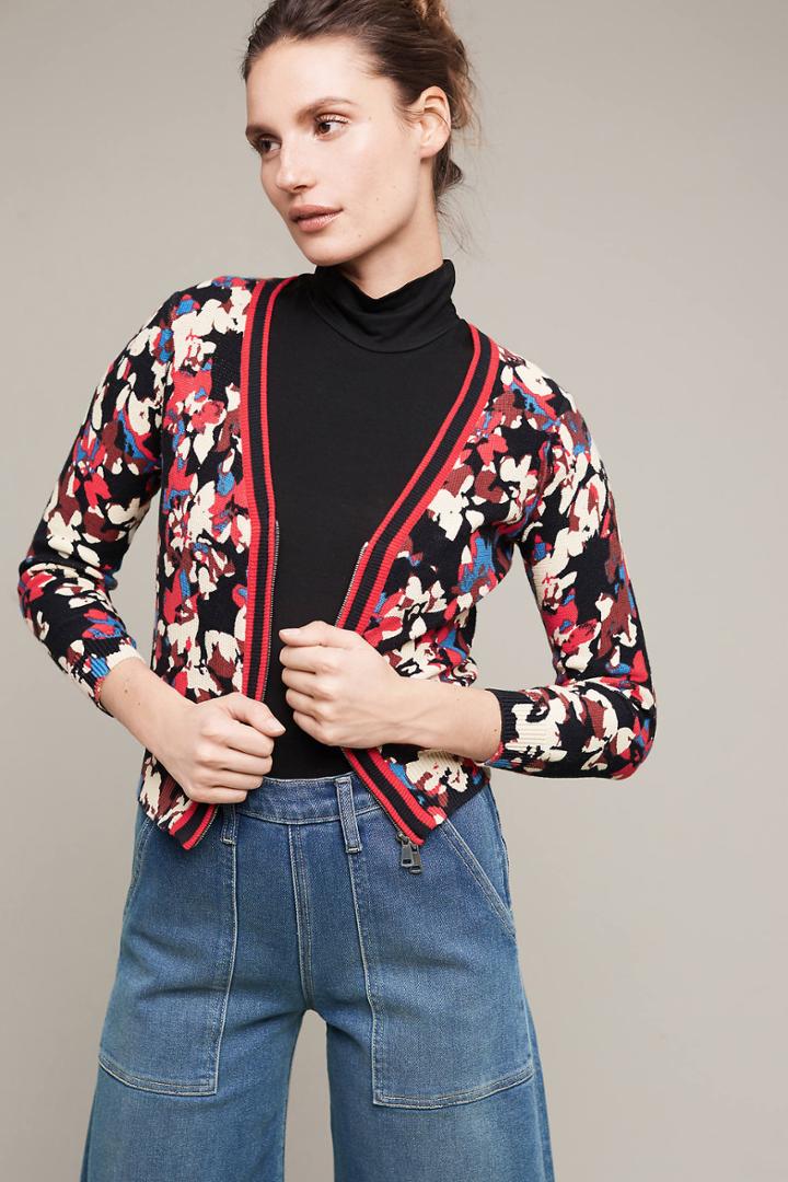 Plenty By Tracy Reese Trimmed Floral Cardigan