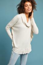 Anthropologie Shine Ruffled Cowl Neck Pullover
