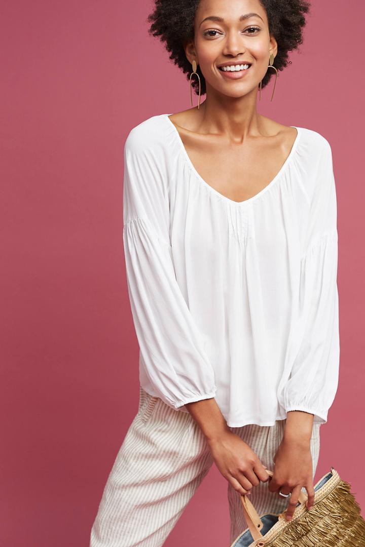 Velvet By Graham & Spencer Malta Pleated Top
