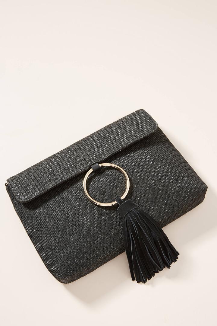 Anthropologie Sabina Tasseled Ring Clutch
