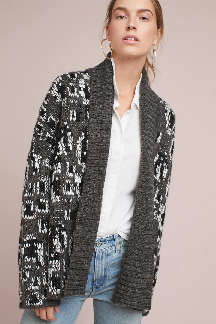 John + Jenn Leopard Intarsia Cardigan