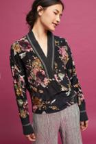 Burning Torch Caspian Silk Wrap Top