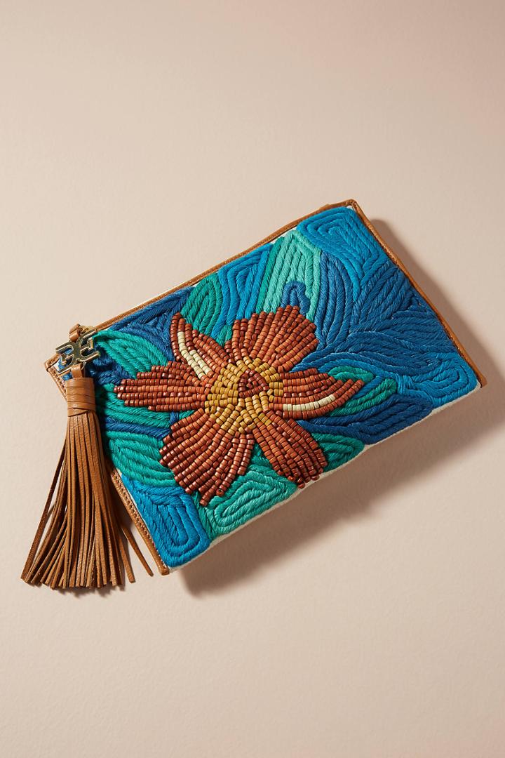 Anthropologie Anette Beaded Flower Clutch