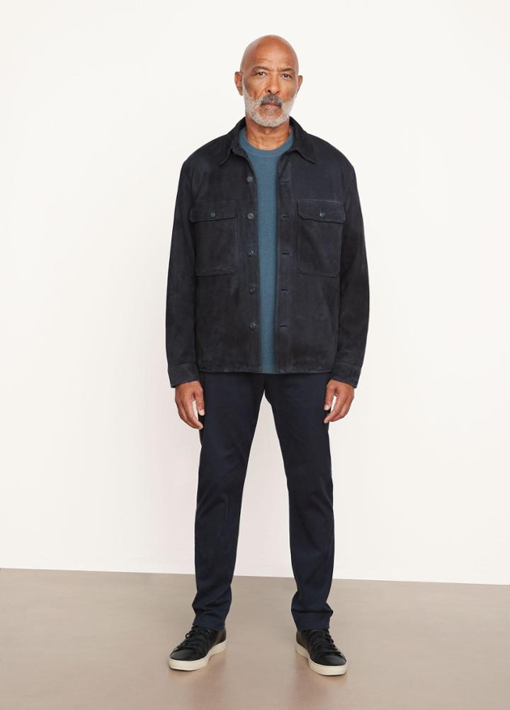 Vince Sherpa Lined Suede Shirt Jacket