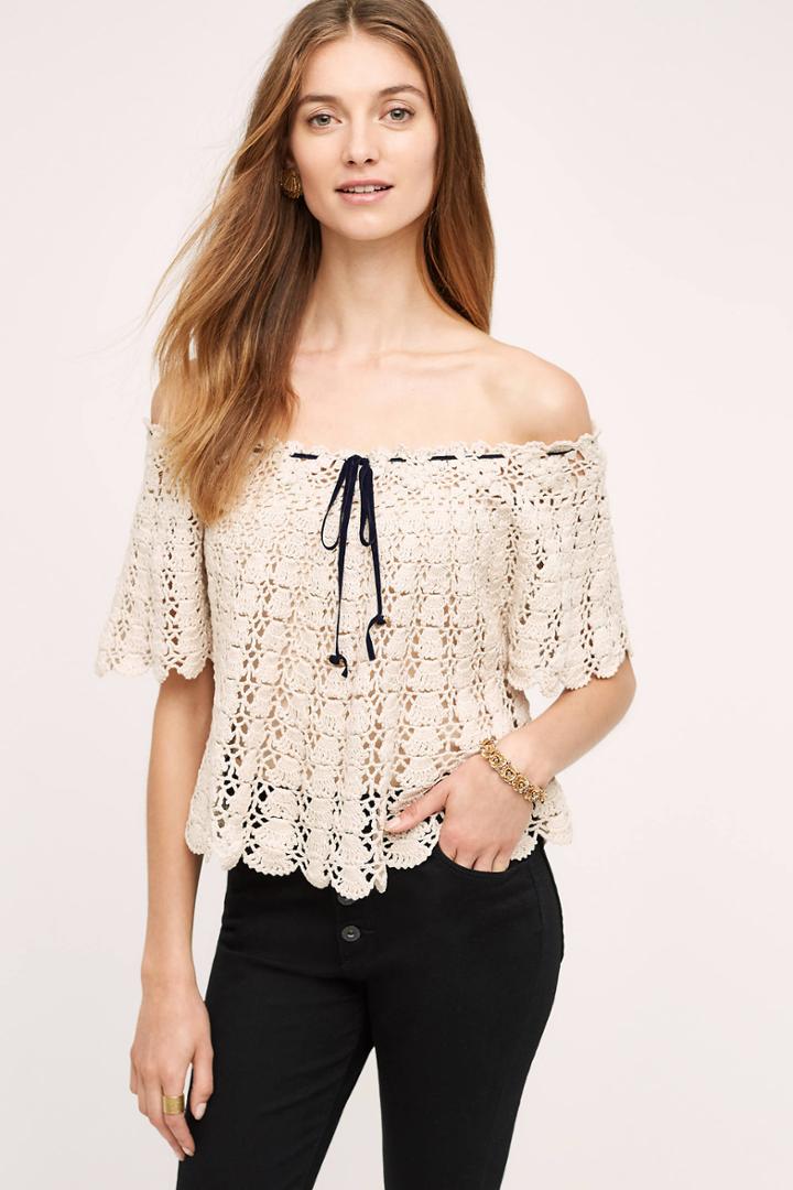 Korovilas Anaelle Crochet Off-the-shoulder Pullover