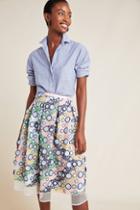 Eva Franco Lucy Embroidered Tulle Midi Skirt