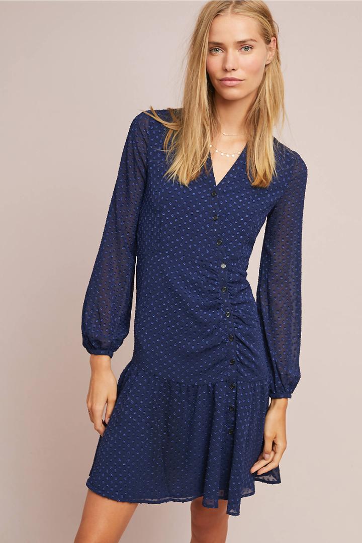 Yumi Kim Ruched Swiss Dot Dress