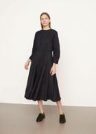 Vince Micro Pleated Boat Neck Dress