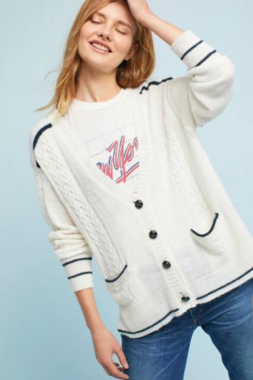 Folk By Hansel From Basel Piped Cable Cardigan