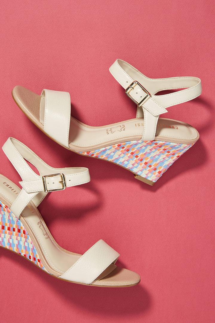 Capelli Rossi Woven Raffia Wedge Sandals