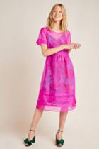 Anthropologie Gabrielle Silk Organza Midi Dress