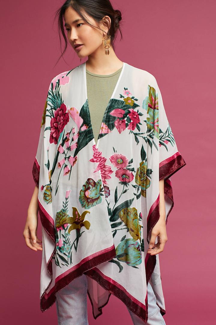 Anthropologie Velvet Ruana Kimono