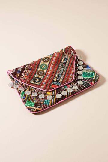 Anthropologie Banjara Embroidered Clutch