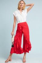 Featherbone Ruffle-wrapped Pants