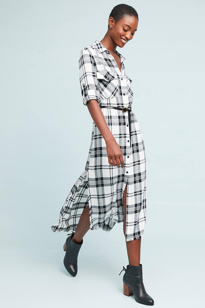 Cloth & Stone Checked Shirtdress