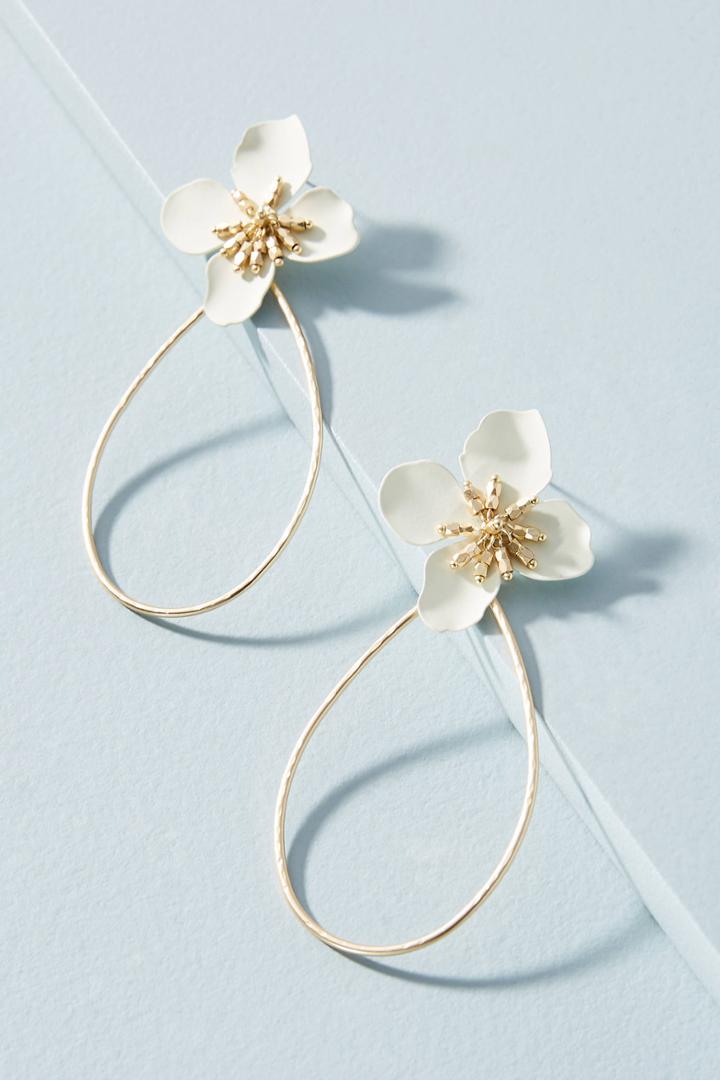 Anthropologie Mireille Floral Drop Earrings