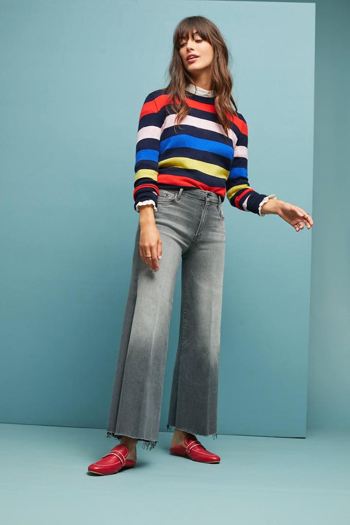 Mother The Roller High-rise Cropped Fray Jeans