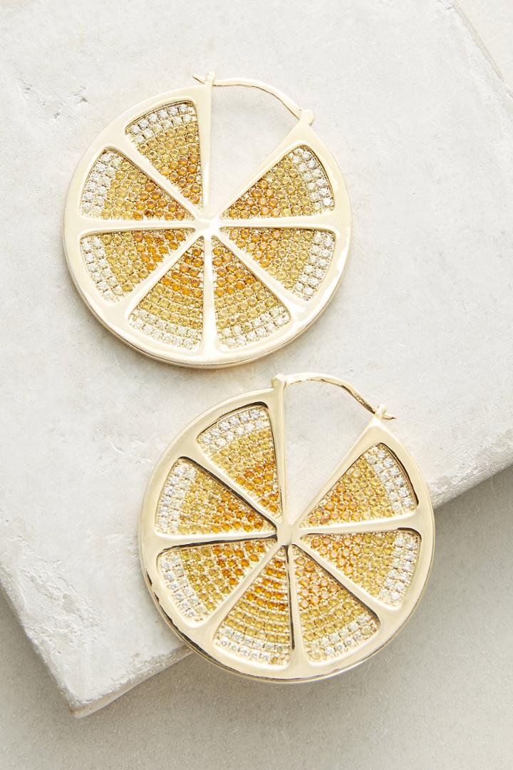 Noir Sliced Lemon Hoop Earrings