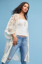 Anthropologie Dusty Rose Lace Kimono