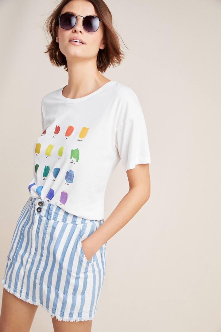 Anthropologie Rainbow Color Swatch Tee