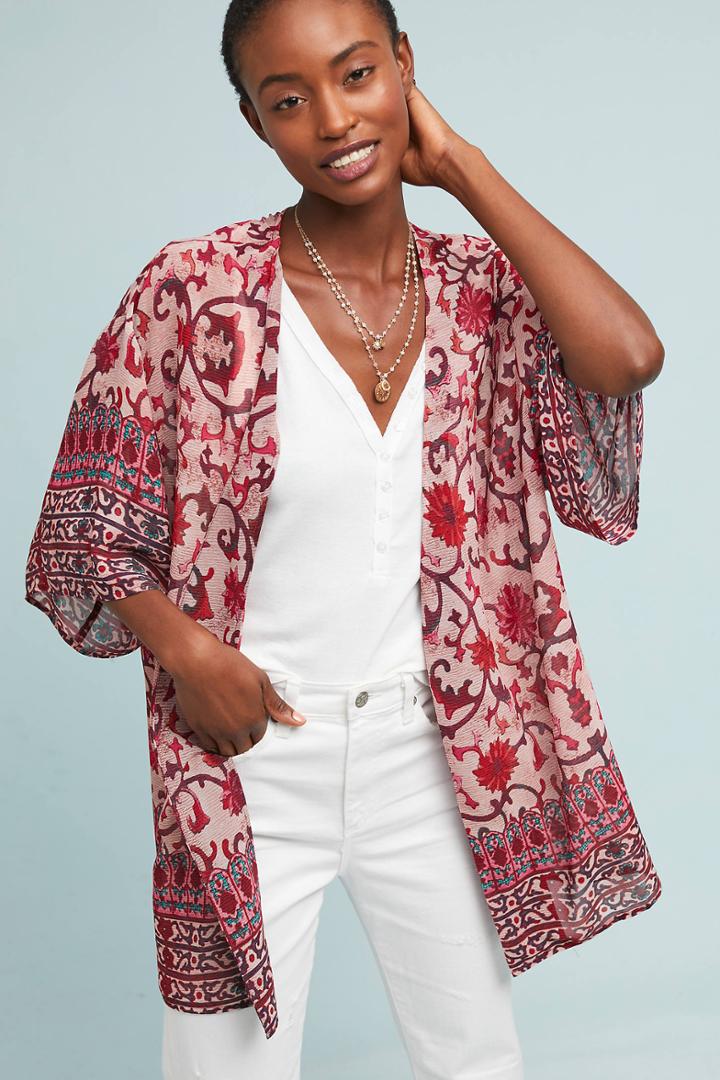 Anthropologie Rose Bush Kimono