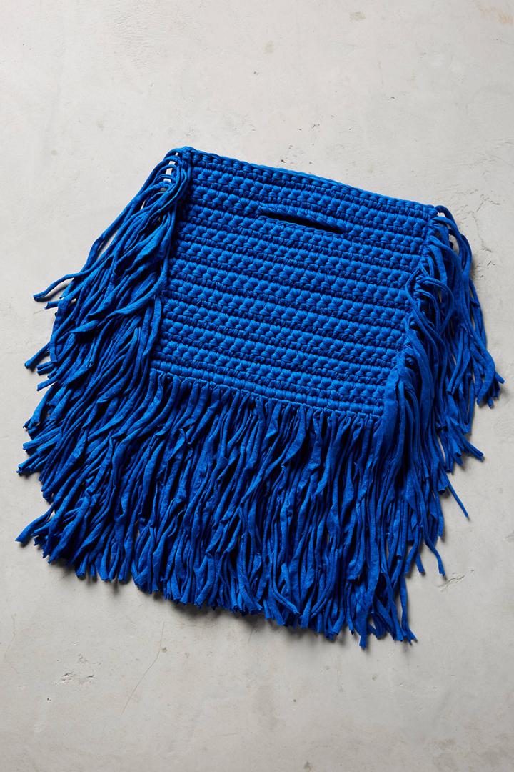 Binge Knitting Cobalt Fringe Mini Tote