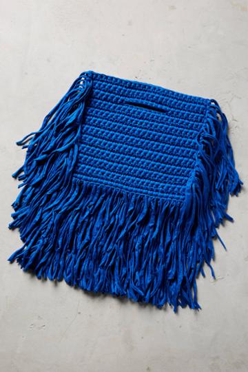 Binge Knitting Cobalt Fringe Mini Tote