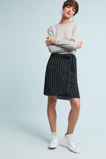Storm & Marie Pinstriped Wrap Skirt