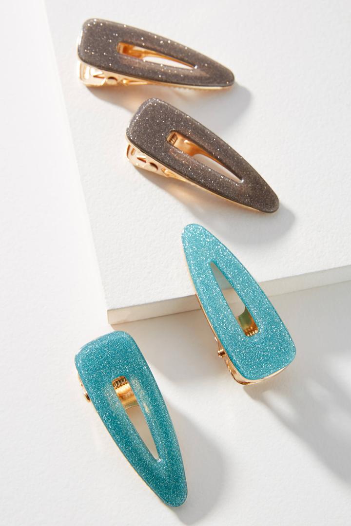 Anthropologie Mila Glitter Hair Clip Set
