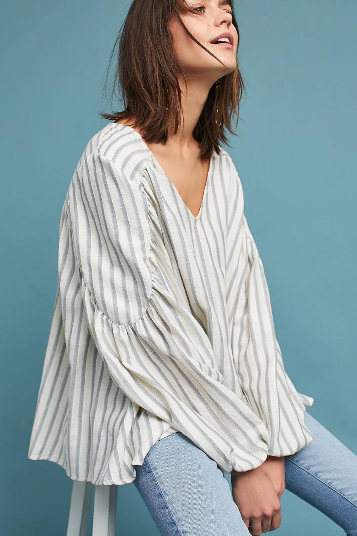 Steele Estate Striped Peasant Blouse