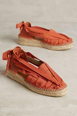 Naguisa Ribbon Espadrilles Red