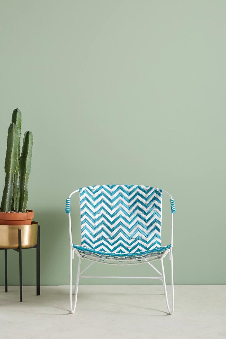 Anthropologie Woven Chevron Outdoor Chair