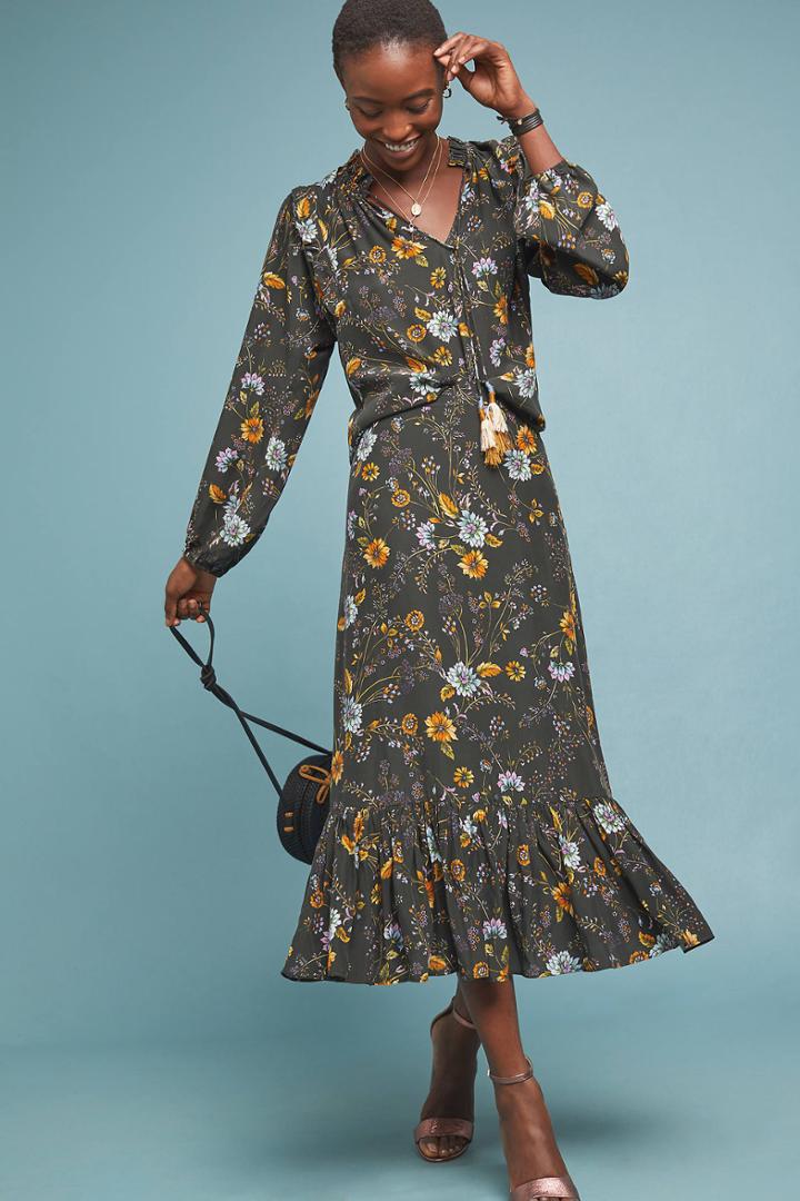 Dolan Left Coast Floral Silk Skirt