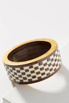 Anthropologie Checkered Wooden Bangle Bracelet