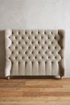 Anthropologie Slub Velvet Tufted Wingback Headboard