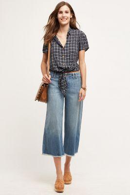 Current/elliott Cropped Hamden Trouser Blue Ocean