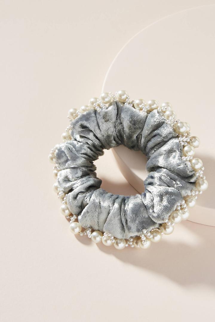 Deepa Lillian Velvet Pearl Ponytail Holder