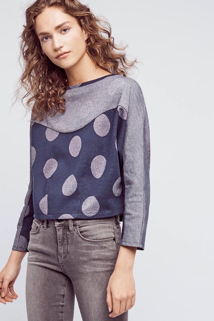 Anthropologie Metallic Dot Sweatshirt