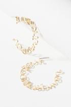 Anthropologie Worded Hoop Earrings