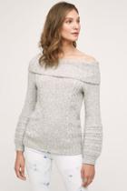 Sleeping On Snow Cabled Off-the-shoulder Pullover