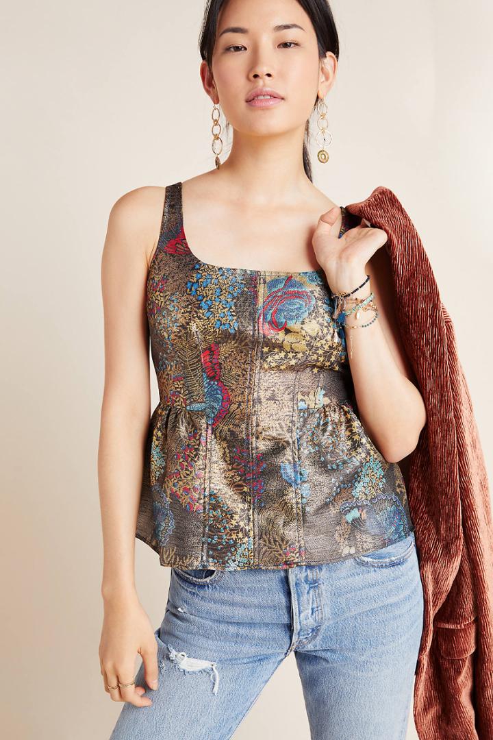 Anthropologie Sallie Peplum Blouse