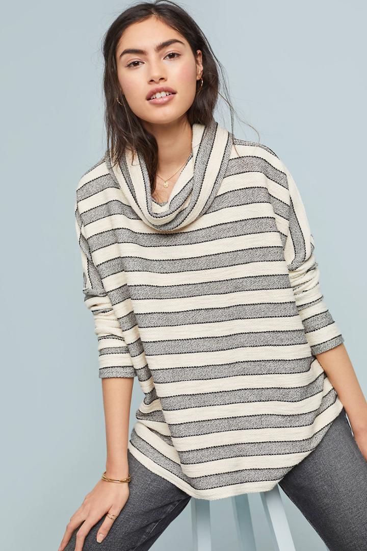 Dolan Left Coast Striped Cowl Neck Tunic