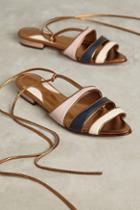 Luiza Perea Metallic Tricolor Flat Sandals