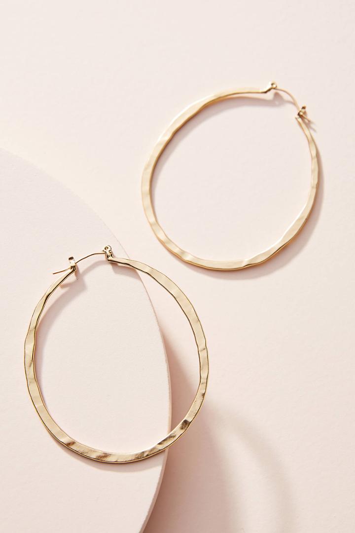 Anthropologie Baylee Large Oval Hoop Earrings