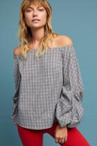 Guest Editor Gridwork Off-the-shoulder Blouse