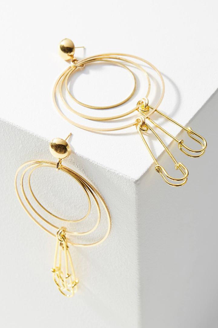 Laruicci Linked Safety Pin Drop Earrings