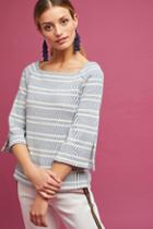 Anthropologie Striped Flared-sleeve Top