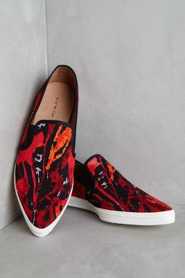 All Black Beyond Slip-on Sneakers Red